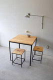 Комплект стіл та 2 стільці в стилі Loft з натурального дерева