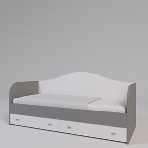 Ліжко-диванчик Х-СКАУТ (білий мат/сірий)