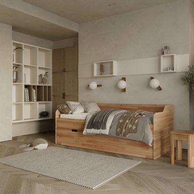 Ліжко з додатковим висувним спальним місцем Modena Бук KW0271 фото